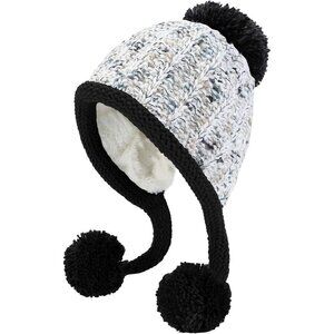 Women White Black Winter Peruvian Cover Ears Beanie Hat Ear Flaps Sherp Ski Snow